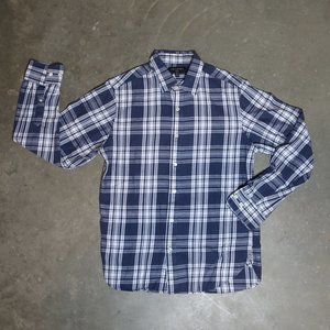 Banana Republic. Slim Fit. Blue & White Plaid Button-Down. Small.